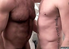 Tattoo gay oral sex with facial cum