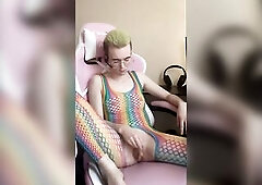 Tiny male in rainbow underware