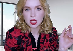 Lucy Sanivy punishes underpayment with a flogger in her high-rise office