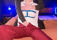 Bound, Felt And Fingered From Behind - Rope Bondage After Work