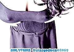 SISSY OCLOCK large bouncing boobs ejaculation pov cumslut femboy crossdressing cuck large fake breasts giant wang