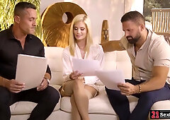 Office Slut Having Double Penetration Threeway With Boss