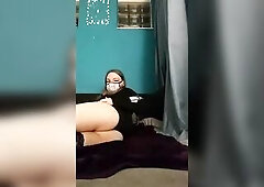 Cute trans cutie jerks off and shakes whilst cumming