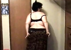 big beautiful woman undresses lazily and shows her stripped body part 1 - Not HD