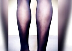 Sexually excited Femboy and Ebony Nylons