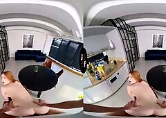 Busty redhead with ginormous titties and a massive rump