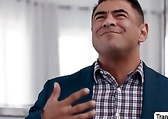 Fat DILF anal fuck this hot TS bitch so hard