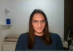 Sweet Sissy shows you her hairy hole, hairy cock and cum