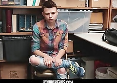 YoungPerps - Twink shoplifter boy barebacked by security guard for stealing