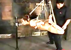 Helpless teen babe is restrained as she enjoys rough drilling