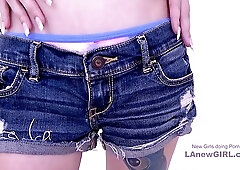 Skinny blonde teen gives nice POV blowjob at modeling audition