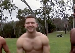 SC BlackMaleMe - Deacon in company with muscled Asher bareback anal sex