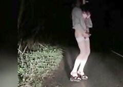 Sissy flashing Hard Clitori