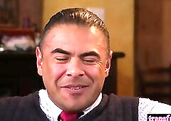 Horny big tits shemale fucked teen sitter and shared her with big dick dude