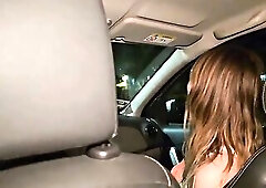 Keila sucks my rod in the car in front of her allies during the time that we're traveling