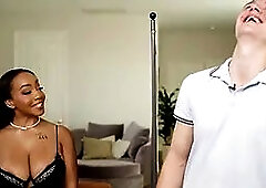 Large & sweet black queen Lily Starfire covets hard doggy act from Josh Rivers