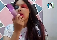 Asian milf with a big Colombian booty enjoys some asmr masturbation