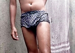 Indian gay bottom, indian public bathing, indian gay masturbation bathroom
