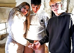 LetsGoBi.com clip! Sexy golden-haired Gia Tvoricceli looks hot as screw in her lengthy white jacket. This babe gets an unexpected surprise from her bo