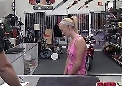 Desperate Sadie Leigh fucks massive cock in the office