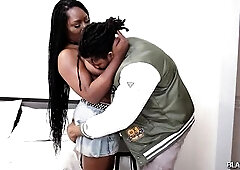 After dinner and a episode, Yaya Doll invited Bstar back to her place, neither of 'em willing for the night to end. The mood was hawt and lewd. Y