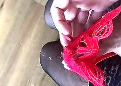 CD Ivona cuming in red panties