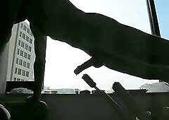 Chinese Sport man fuck a metal hoop and cumshot