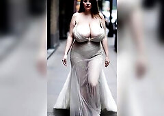 Older Babes Walking Downtown – Giant Saggy Breasts Jiggling NO BRASSIERE Part two [AI generated]