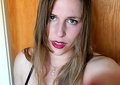 Hot babe with perfect big boobs taking shower