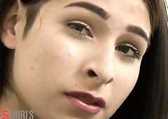 Pervert Chad Diamond enters the office's baths wearing a balaclava to surprise his glamorous transgender co-worker Alexa Scout throughout the mag