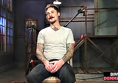 Busty domme pegging her subject after paddling