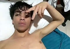 Stroking dick, getting off, jism