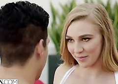 Kendra Sunderland is a large titted, blond woman who loves to have sex on the beach