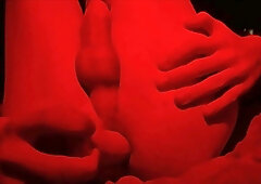 Youngster rails fake penis close up in couch