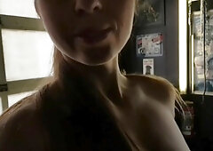 Blonde blowjob amateur in stockings