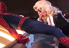Black Cat getting fucked by Spider-Man in a parody