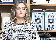 Teen blondie got caught stealing and was punished