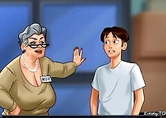 Fucking granny, creampie, bellowing