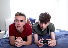 18yo Son & Friend Fucked By Dad While Gaming Boys Porn