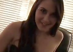 Seductive young bar queen sucks her first dick super passionately