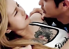 Breasty floozy Oriental wife feel so lascivious teasing the large jock to screw her soaked cunt and squirting a lot