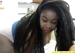 Cami Creams - kitchen stripped pants tshirt twerking no brassiere cellulite booty