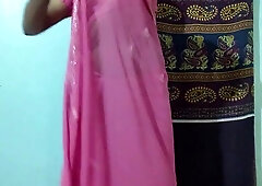 Making hook-up by eliminating pinkish colored saree wored by step-mother