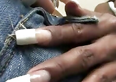 Hung black ladyboy Natalia Coxxx  jacks off her fat boner