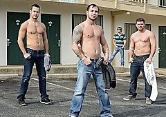 Johnny Rapid and Jeremy Adams shine in a bareback orgy video