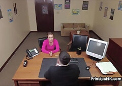 Dildoing and screwing arousing mom in the office