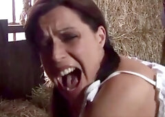 Double domination and whipping in the hay barn!