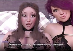 Erotic visual novel featuring a hot brunette babe with big boobs and curvy ass