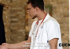 Watch Dr. Feelgood's wife Jessie Clark get her big natural tits and tight pussy pounded while her cuckold husband watches in HD