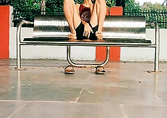 Teenager desi Muslim mary dude masterbating at railway station